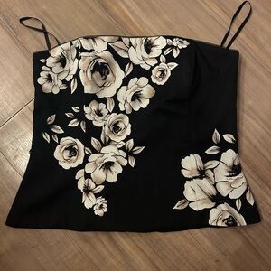 White House Black Market Black and Cream tube top